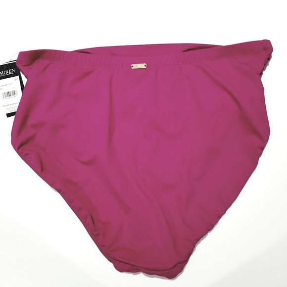 Lauren Ralph Lauren Plus Size Shirred High-Waist Swim Bottoms Size 18W - Picture 4 of 5
